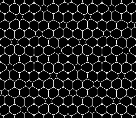 Vector modern seamless geometry pattern cells, black and white abstract geometric background, wallpaper print, monochrome retro texture, hipster fashion designのイラスト素材