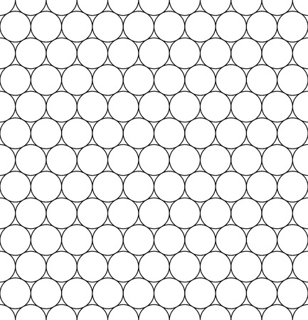 Vector modern seamless geometry pattern circles, black and white abstract geometric background, trendy print, monochrome retro texture, hipster fashion designのイラスト素材