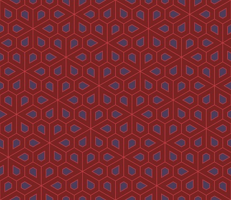 Vector modern seamless colorful geometry pattern, flowers pentagon, color red blue, abstract geometric background, trendy multicolored print, retro texture, hipster fashion designのイラスト素材