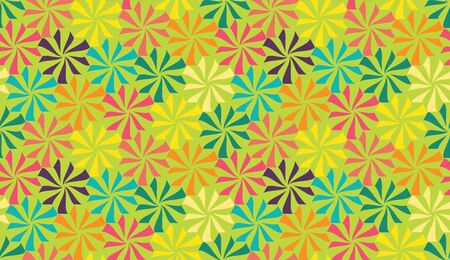 Vector modern seamless colorful geometry pattern, flowers, color abstract geometric background, trendy multicolored print, retro texture, hipster fashion designのイラスト素材