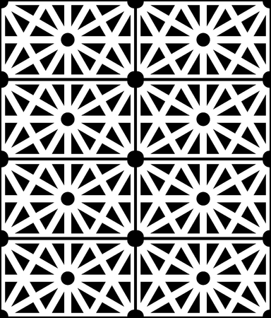 Vector modern seamless sacred geometry pattern structure, black and white abstract geometric background, trendy print, monochrome retro texture, hipster fashion designのイラスト素材