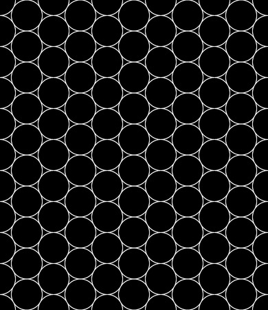 Vector modern seamless geometry pattern circles, black and white abstract geometric background, trendy print, monochrome retro texture, hipster fashion designのイラスト素材