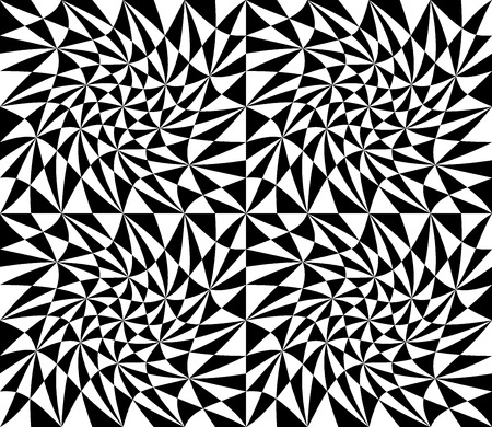 Vector modern seamless geometry pattern trippy, black and white abstract geometric background, trendy print, monochrome retro texture, hipster fashion designのイラスト素材