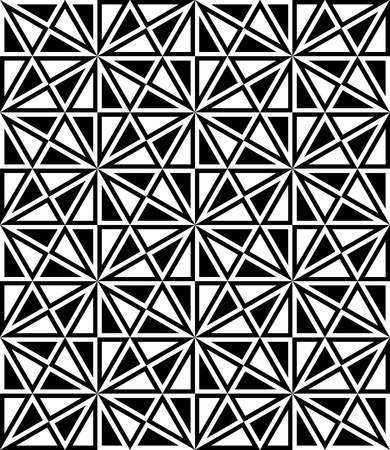 Vector modern seamless sacred geometry pattern polygon, black and white abstract geometric background, trendy print, monochrome retro texture, hipster fashion designのイラスト素材