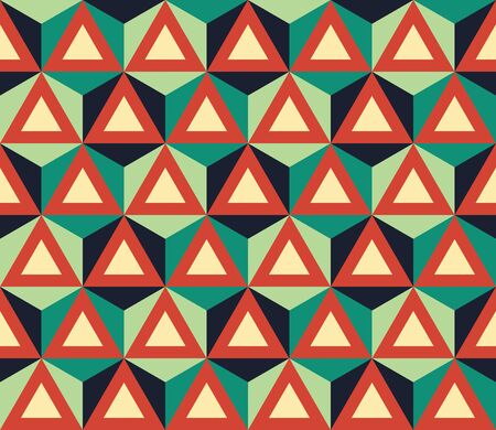 Vector modern seamless colorful geometry pattern, polygon, color red blue abstract geometric background, trendy multicolored print, retro texture, hipster fashion designのイラスト素材