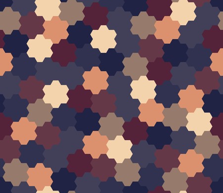 Vector modern seamless colorful geometry pattern, flowers, color blue beige abstract geometric background, trendy multicolored print, retro texture, hipster fashion designのイラスト素材