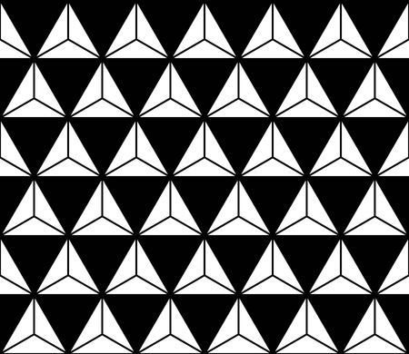 Vector modern seamless sacred geometry pattern, black and white abstract geometric background, trendy print, monochrome retro texture, hipster fashion designのイラスト素材
