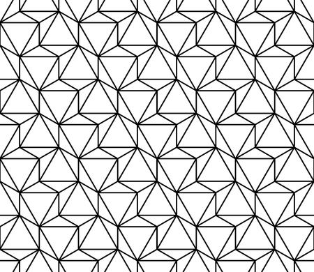 Vector modern seamless sacred geometry pattern, black and white abstract geometric background, trendy print, monochrome retro texture, hipster fashion designのイラスト素材