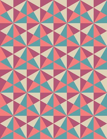 Vector modern seamless colorful geometry pattern, mosaic, color pink purple blue,  abstract geometric background, trendy multicolored print, retro texture, hipster fashion designのイラスト素材