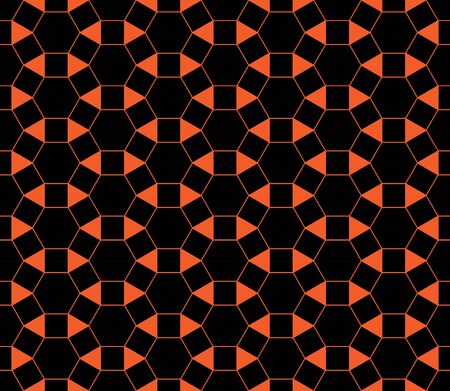 Vector modern seamless colorful geometry halloween pattern, color black orange abstract geometric background, trendy multicolored print, retro texture, hipster fashion designのイラスト素材