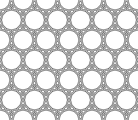 Vector modern seamless sacred geometry pattern web, black and white abstract geometric background, trendy print, monochrome retro texture, hipster fashion designのイラスト素材