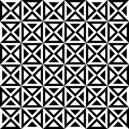 Vector modern seamless geometry pattern hourglass, black and white abstract geometric background, trendy print, monochrome retro texture, hipster fashion designのイラスト素材