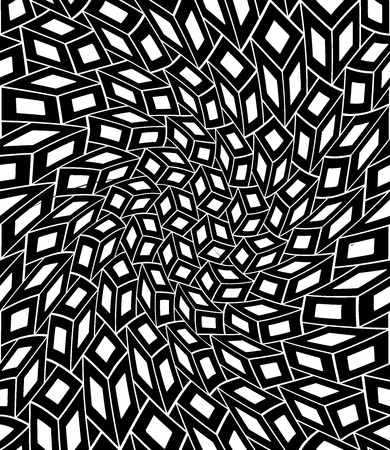 Vector modern seamless geometry pattern trippy, black and white abstract geometric background, trendy print, monochrome retro texture, hipster fashion designのイラスト素材