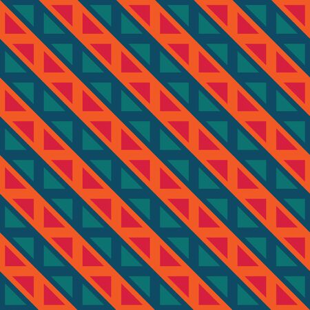 Vector modern seamless colorful geometry lines pattern, color blue orange abstract geometric background, trendy multicolored print, retro texture, hipster fashion designのイラスト素材