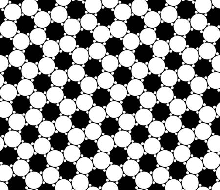 Vector modern seamless geometry pattern circles, black and white abstract geometric background, trendy print, monochrome retro texture, hipster fashion designのイラスト素材