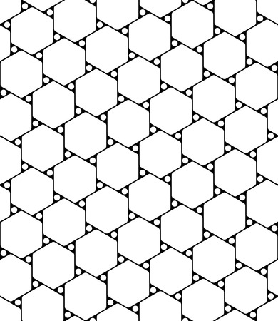 Vector modern seamless geometry pattern circles, black and white abstract geometric background, trendy print, monochrome retro texture, hipster fashion designのイラスト素材