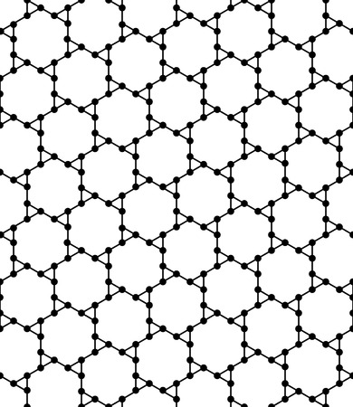 Vector modern seamless geometry pattern hexagon grid, black and white abstract geometric background, trendy print, monochrome retro texture, hipster fashion designのイラスト素材