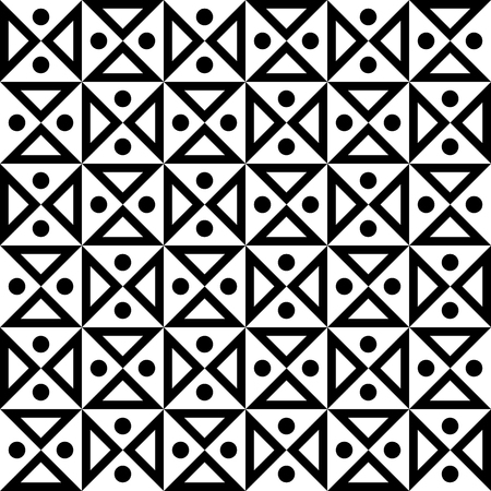modern seamless geometry pattern hourglass, black and white abstract geometric background, trendy print, monochrome retro texture, hipster fashion designのイラスト素材