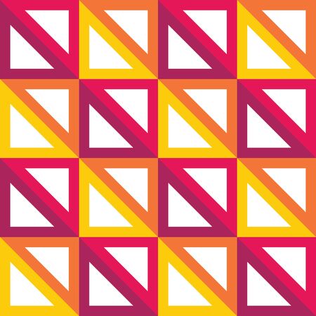 modern seamless colorful geometry triangle pattern, color  abstract geometric background, trendy multicolored print, retro texture, hipster fashion designのイラスト素材