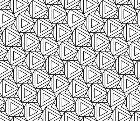 modern seamless geometry pattern hexagon, black and white abstract geometric background, trendy print, monochrome retro texture, hipster fashion designのイラスト素材