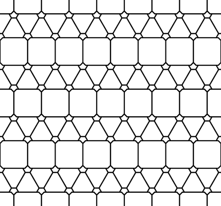 Vector modern seamless geometry pattern grid, black and white abstract geometric background, pillow print, monochrome retro texture, hipster fashion designのイラスト素材
