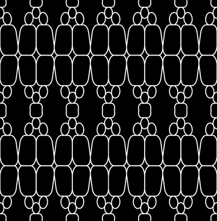 Vector modern seamless geometry pattern, black and white abstract geometric background, pillow print, monochrome retro texture, hipster fashion designのイラスト素材