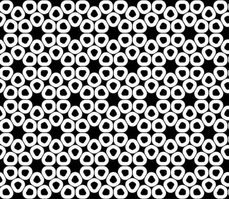 Vector modern seamless sacred geometry pattern trippy, black and white abstract geometric background, trendy print, monochrome retro texture, hipster fashion designのイラスト素材