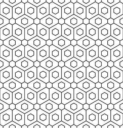 Vector modern seamless sacred geometry pattern, black and white abstract geometric background, pillow print, monochrome retro texture, hipster fashion designのイラスト素材