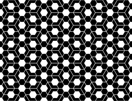 Vector modern seamless sacred geometry pattern, black and white abstract geometric background, pillow print, monochrome retro texture, hipster fashion designのイラスト素材