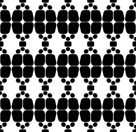 Vector modern seamless geometry pattern, black and white abstract geometric background, pillow print, monochrome retro texture, hipster fashion designのイラスト素材