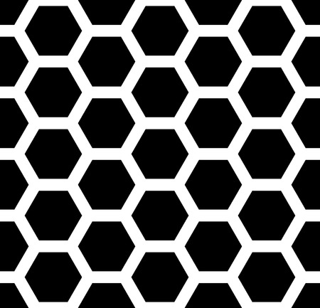 Vector modern seamless  sacred geometry pattern honeycomb, black and white abstract geometric background, pillow print, monochrome retro texture, hipster fashion designのイラスト素材