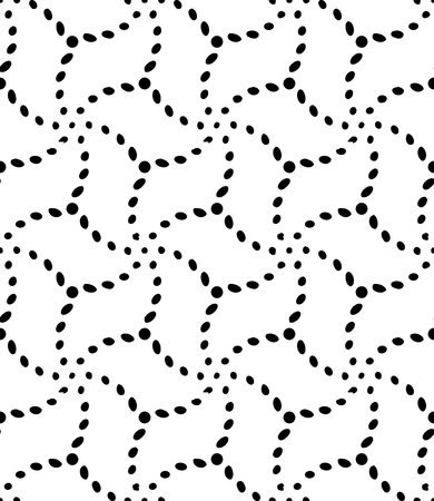 Vector modern seamless sacred geometry pattern spiral, black and white abstract geometric background, pillow print, monochrome retro texture, hipster fashion designのイラスト素材