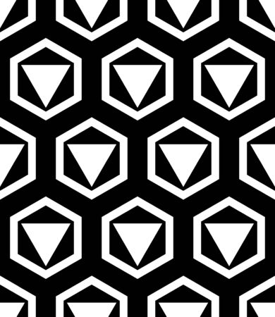 Vector modern seamless geometry pattern best, black and white abstract geometric background, pillow print, monochrome retro texture, hipster fashion designのイラスト素材