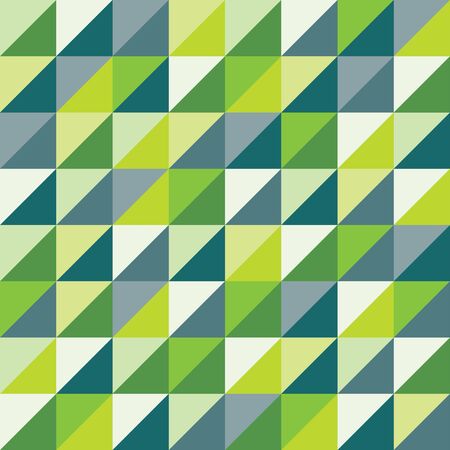 Vector modern seamless colorful geometry triangles pattern, color green abstract geometric background, pillow multicolored print, retro texture, hipster fashion designのイラスト素材