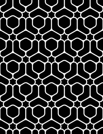 Vector modern seamless sacred geometry pattern, black and white abstract geometric background, pillow print, monochrome retro texture, hipster fashion designのイラスト素材