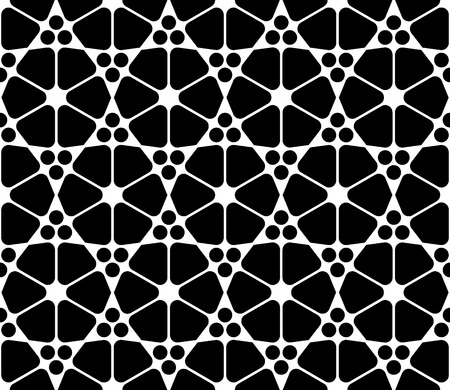 Vector modern seamless  sacred geometry pattern islamic, black and white abstract geometric background, pillow print, monochrome retro texture, hipster fashion designのイラスト素材