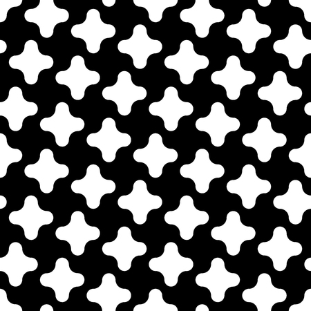 Vector modern seamless geometry pattern crosses, black and white abstract geometric background, pillow print, monochrome retro texture, hipster fashion designのイラスト素材