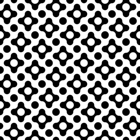 Vector modern seamless geometry pattern floral, black and white abstract geometric background, pillow print, monochrome retro texture, hipster fashion designのイラスト素材