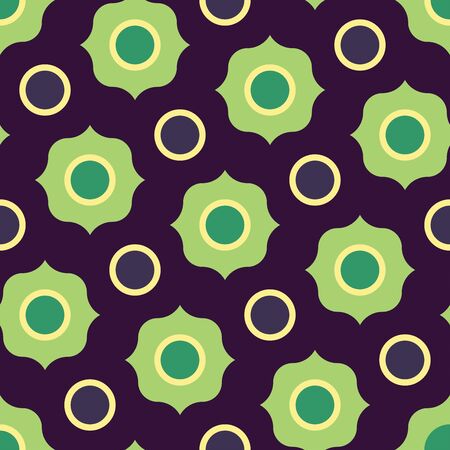 Vector modern seamless colorful geometry circle pattern, color abstract geometric background, pillow multicolored print, retro texture, hipster fashion designのイラスト素材