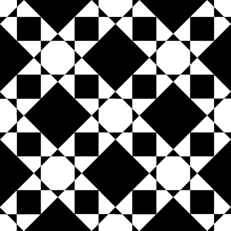Vector modern seamless geometry pattern star, black and white abstract geometric background, pillow print, monochrome retro texture, hipster fashion designのイラスト素材