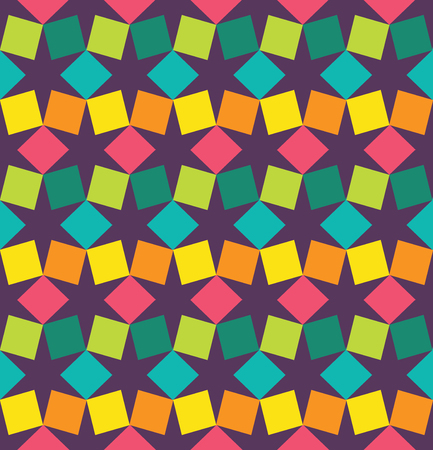 Vector modern seamless colorful geometry square pattern, color abstract geometric background, pillow multicolored print, retro texture, hipster fashion designのイラスト素材