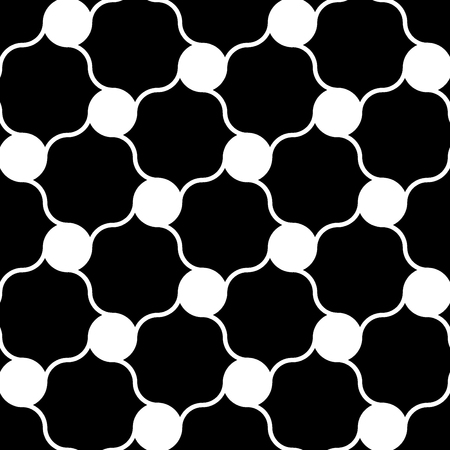 Vector modern seamless geometry pattern dots , black and white abstract geometric background, pillow print, monochrome retro texture, hipster fashion designのイラスト素材