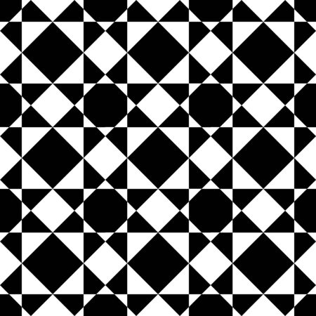 Vector modern seamless geometry pattern star, black and white abstract geometric background, pillow print, monochrome retro texture, hipster fashion designのイラスト素材