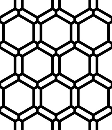 Vector modern seamless  sacred geometry pattern honeycomb, black and white abstract geometric background, pillow print, monochrome retro texture, hipster fashion designのイラスト素材