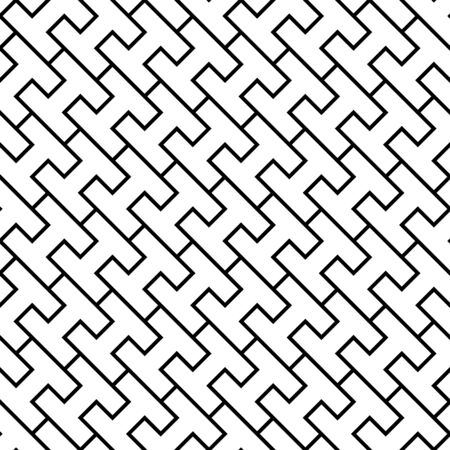 Vector modern seamless geometry pattern h, black and white abstract geometric background, pillow print, monochrome retro texture, hipster fashion designのイラスト素材