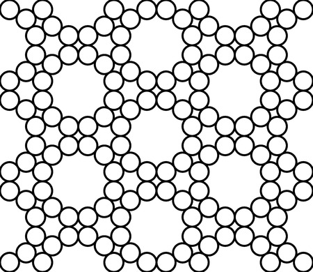 Vector modern seamless sacred geometry pattern circles, black and white abstract geometric background, pillow print, monochrome retro texture, hipster fashion designのイラスト素材