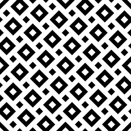 Vector modern seamless geometry pattern squares, black and white abstract geometric background, pillow print, monochrome retro texture, hipster fashion designのイラスト素材