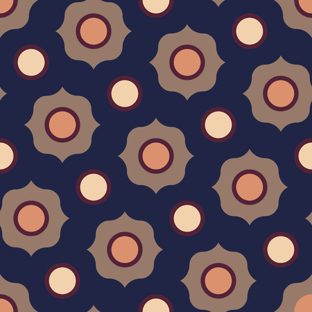 Vector modern seamless colorful geometry circle pattern, color abstract geometric background, pillow multicolored print, retro texture, hipster fashion designのイラスト素材