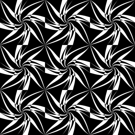 Vector modern seamless geometry pattern trippy, black and white abstract geometric background, pillow print, monochrome retro texture, hipster fashion designのイラスト素材