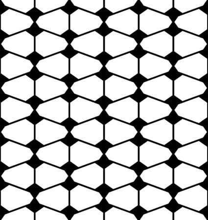 Vector modern seamless geometry pattern futuristic, black and white abstract geometric background, pillow print, monochrome retro texture, hipster fashion designのイラスト素材